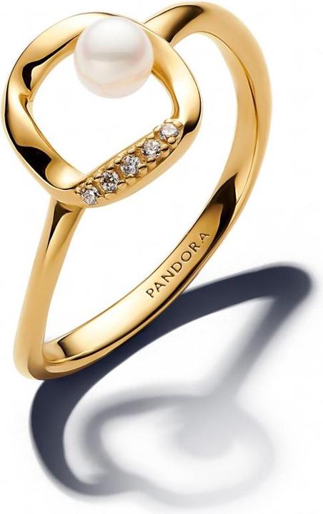 Produktbild Pandora Ring mit organisch geformtem Pavé-Kreis und behandelten Süsswasser-Zuchtperlen (54)