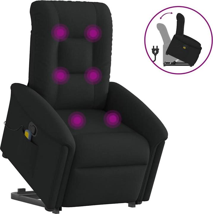 Produktbild VidaXL Massagesessel mit Aufstehhilfe Schwarz Stoff