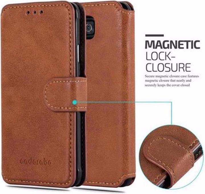 Productafbeelding Cadorabo Boek Retro Matte Portemonnee Hoesje (Samsung Galaxy Alpha)
