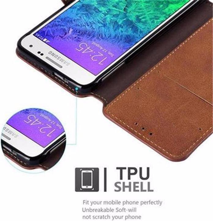 Productafbeelding Cadorabo Boek Retro Matte Portemonnee Hoesje (Samsung Galaxy Alpha)