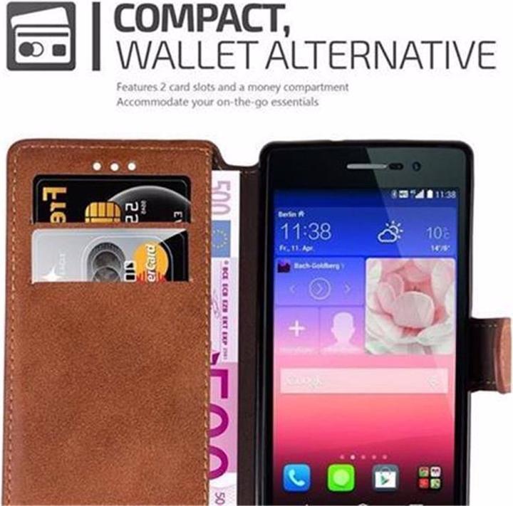 Productafbeelding Cadorabo Boek Retro Matte Portemonnee Hoesje (Huawei Ascend P7)