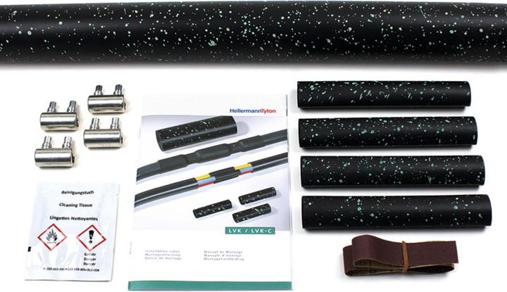 Produktbild HellermannTyton Warmschrumpf-Verbindungsgarnitur mit Schraubverbinder 380-04016 Inhalt: 1 Set