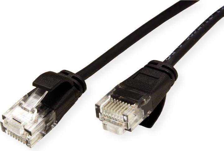 Produktbild Roline UTP DataCenter Patchkabel Kat.6A, LSOH, slim, schwarz, 1 m (U/UTP, CAT6a, 1 m)