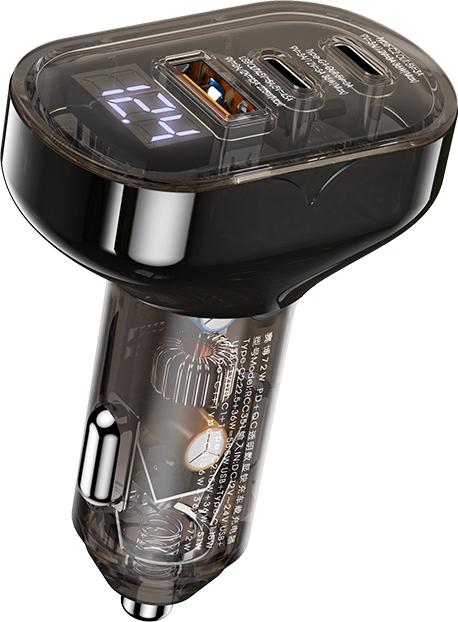 Remax Caricatore rapido per auto trasparente della serie Cybo 72W PD+QC con display digitale RCC351
