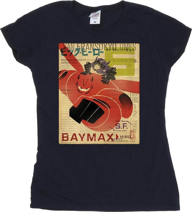Produktbild Disney Big Hero 6 Baymax Flying Baymax Newspaper TShirt (XL)
