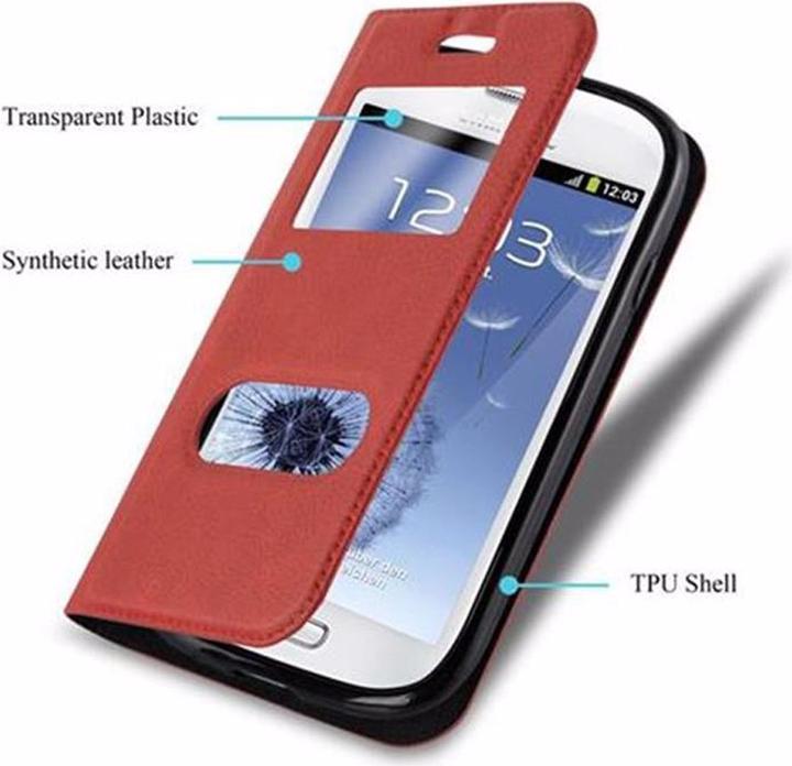 Actual product image Cadorabo Book with View double window cover (Samsung Galaxy S3 Mini)