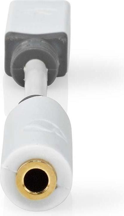 Actual product image Nedis CCBW65950WT01 USB Adapter USB 2.0 USB-C™ Male 3.5 mm Female 0.1 m Round Gold-plated PVC White