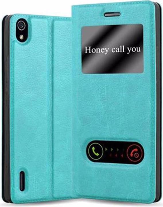 Produktbild Cadorabo Book mit View Doppelfenster Cover (Huawei Ascend P7)