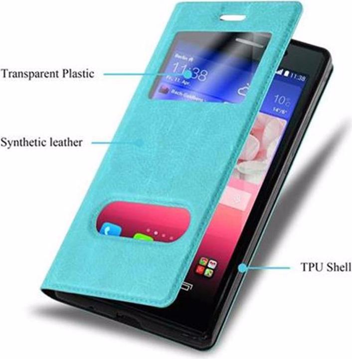 Produktbild Cadorabo Book mit View Doppelfenster Cover (Huawei Ascend P7)