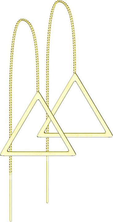 Actual product image Star Piercing Stud Earrings Gold Plated Free Falling Chain with Triangle (without brass, Surgical steel 316L)