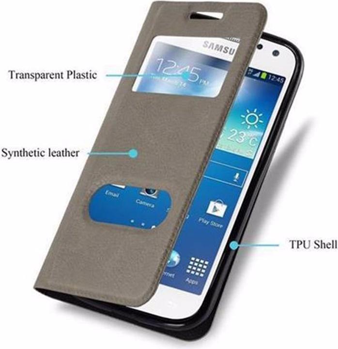 Actual product image Cadorabo Book with View double window cover (Samsung Galaxy S4)