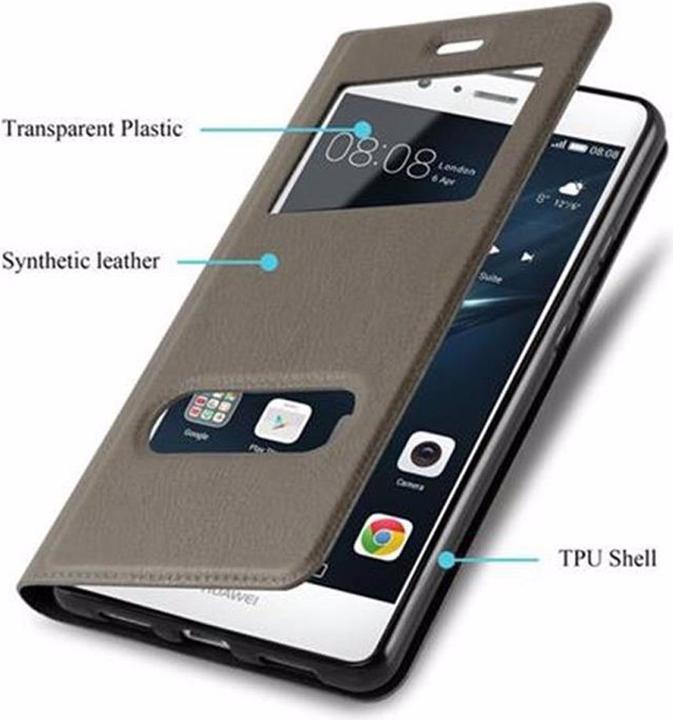 Actual product image Cadorabo Book with View double window cover (Huawei P9 Lite)