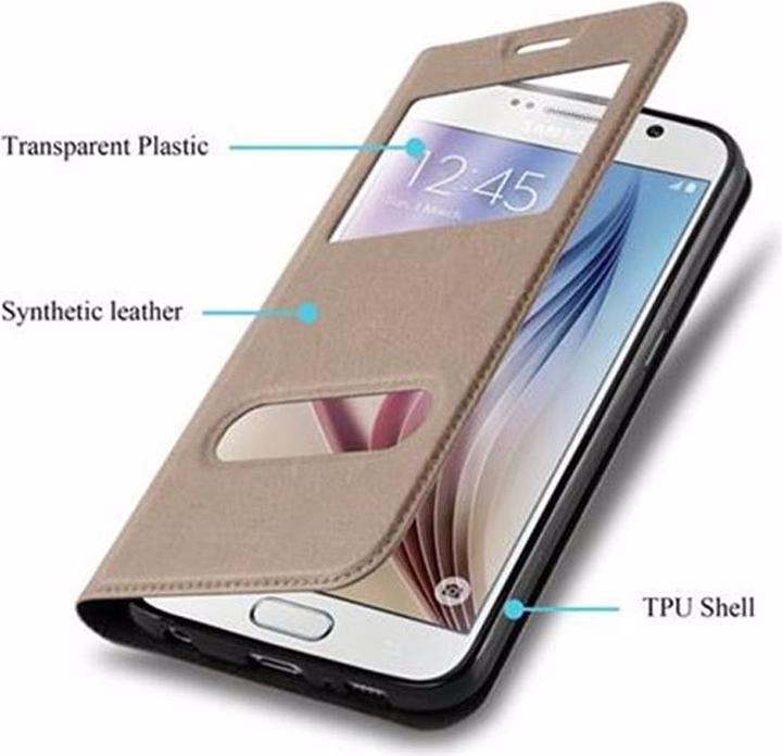 Produktbild Cadorabo Book mit View Doppelfenster Cover (Samsung Galaxy S6)