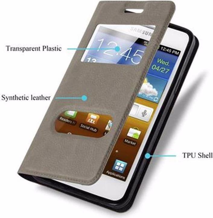 Actual product image Cadorabo Book with View double window cover (Samsung Galaxy S2)