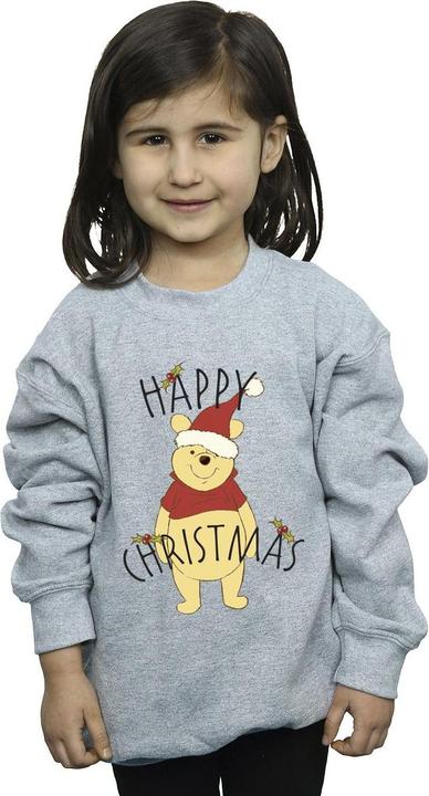 Actual product image Disney Girls Winnie The Pooh Happy Christmas Holly Sweatshirt (152, 158)
