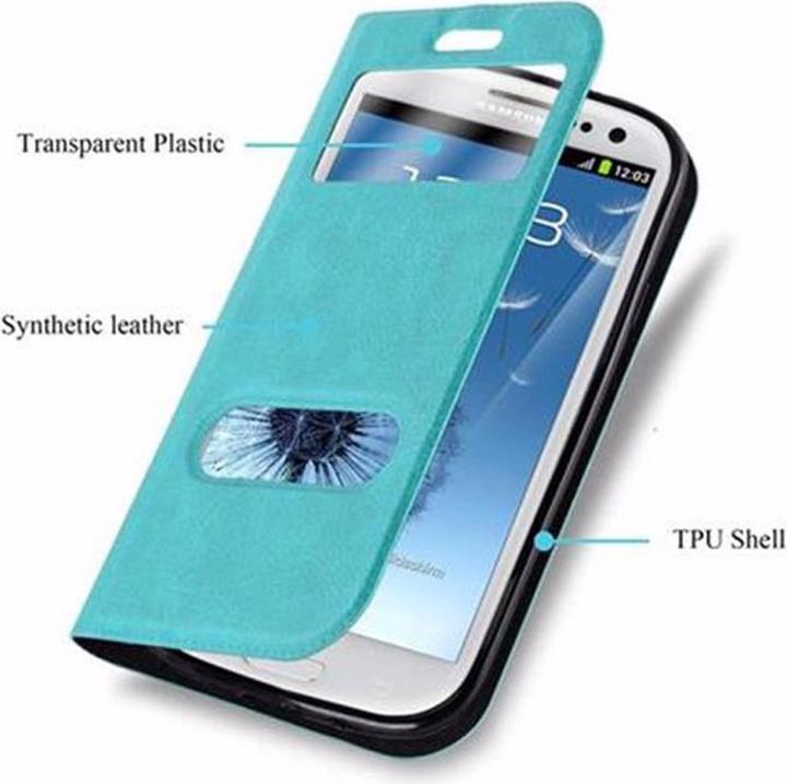 Produktbild Cadorabo Book mit View Doppelfenster Cover (Samsung Galaxy S3)