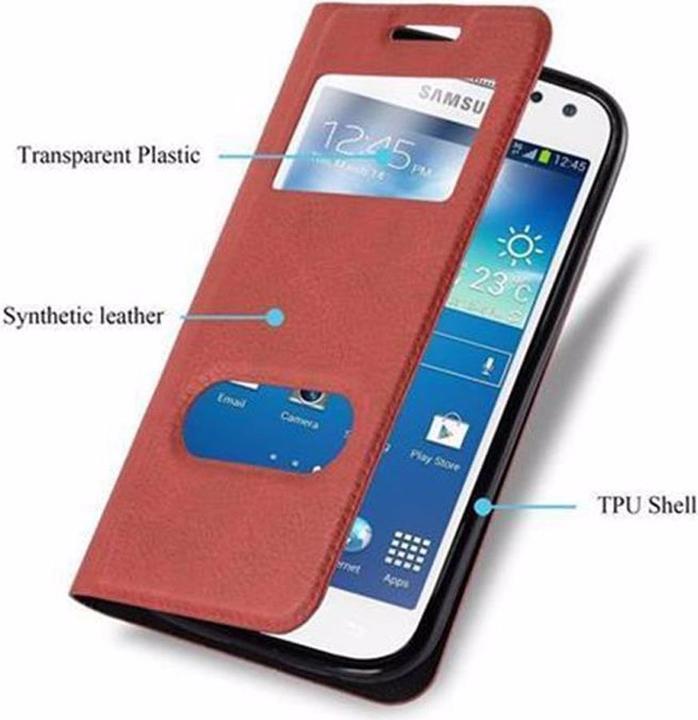 Actual product image Cadorabo Book with View double window cover (Samsung Galaxy S4)