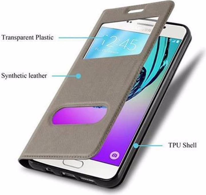Actual product image Cadorabo Book with View double window cover (Samsung Galaxy A3 (2016))