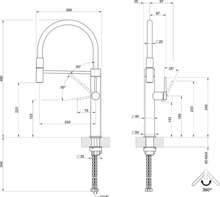 Actual product image Gessi Rubinetti 316 Flessa