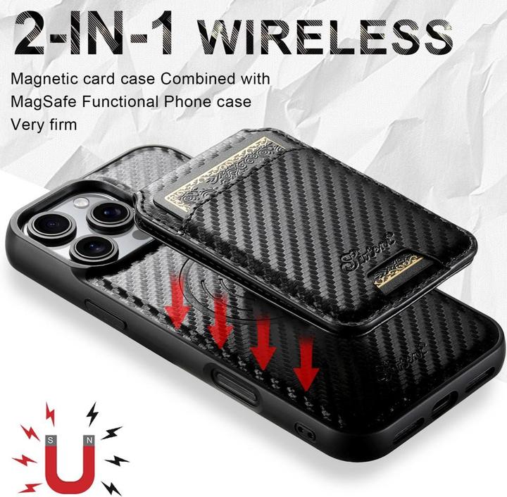 Image du produit Ueli Express Étui magnétique en carbone avec porte-cartes amovible (Apple iPhone 16 Pro Max)