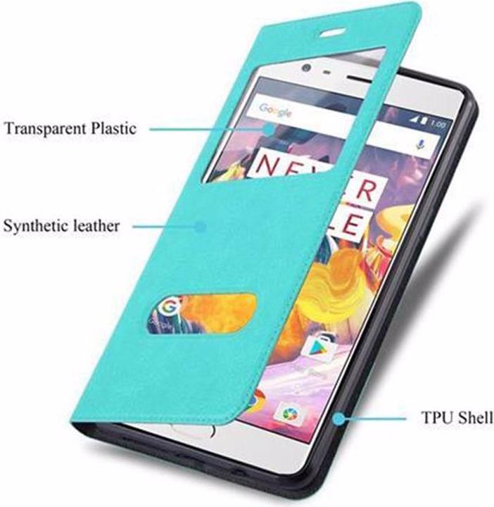 Actual product image Cadorabo Book with View double window cover (OnePlus 3T)