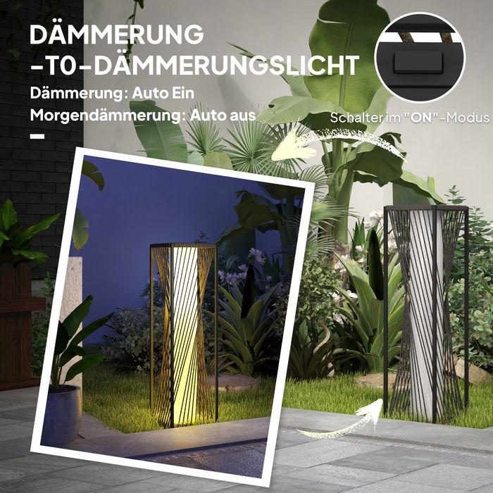 Actual product image Swisshandel24 Stehlampe Rattan mit Lichtsensor Solarlampen Boho-Stil IP44 (15 lm, IP44)