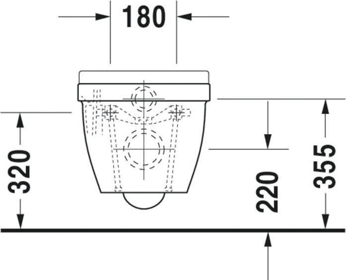 Produktbild Duravit Wand-WC STARCK 3 COMPACT tief, 360x485mm weiss WG