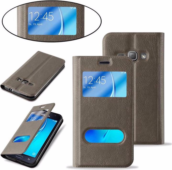 Actual product image Cadorabo Book with View double window cover (Samsung Galaxy J1 (2016))