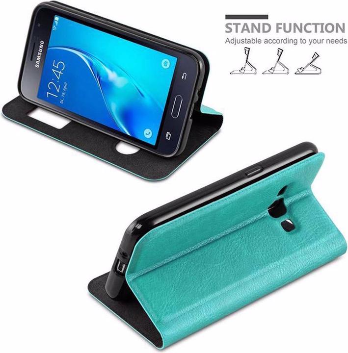 Actual product image Cadorabo Book with View double window cover (Samsung Galaxy J1 (2016))