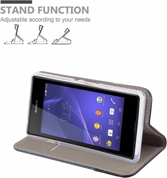 Produktbild Cadorabo Book Jeans Optik Cover (Sony Xperia E3)
