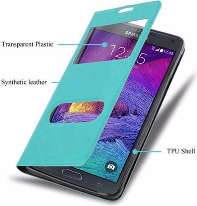 Actual product image Cadorabo Book with View double window cover (Samsung Galaxy Note 4)