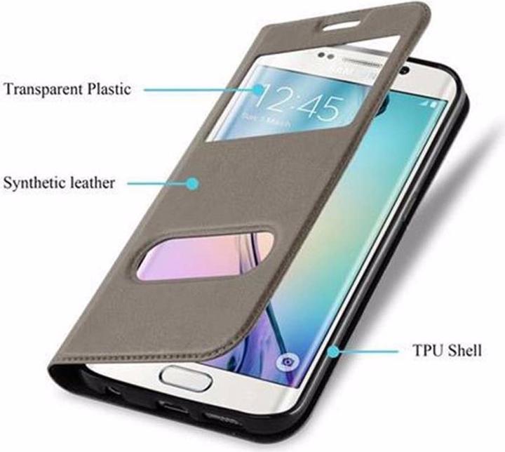 Produktbild Cadorabo Book mit View Doppelfenster Cover (Samsung Galaxy S6 Edge)