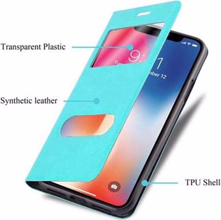 Actual product image Cadorabo Book with View double window cover (Apple iPhone X)