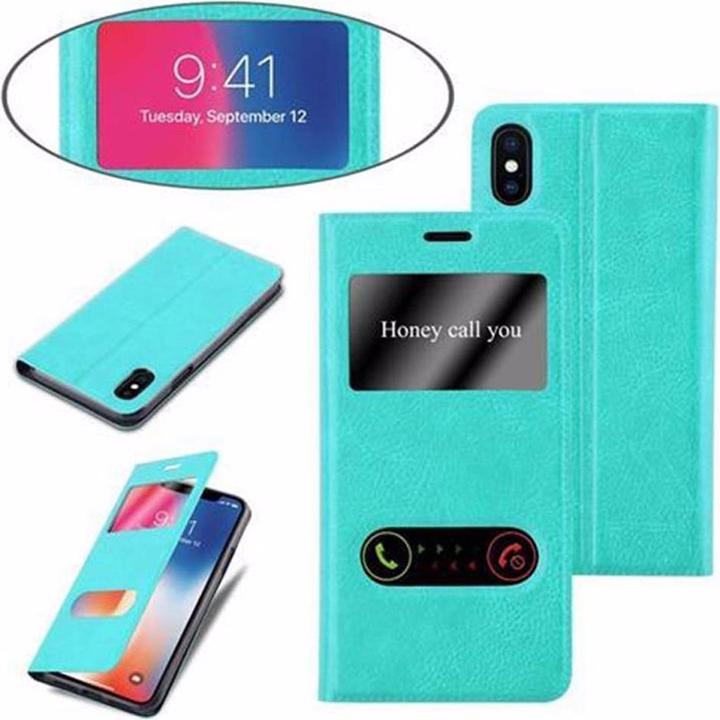 Actual product image Cadorabo Book with View double window cover (Apple iPhone X)