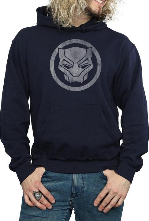 Actual product image Mens Black Panther Distressed Icon Hoodie (XXL)