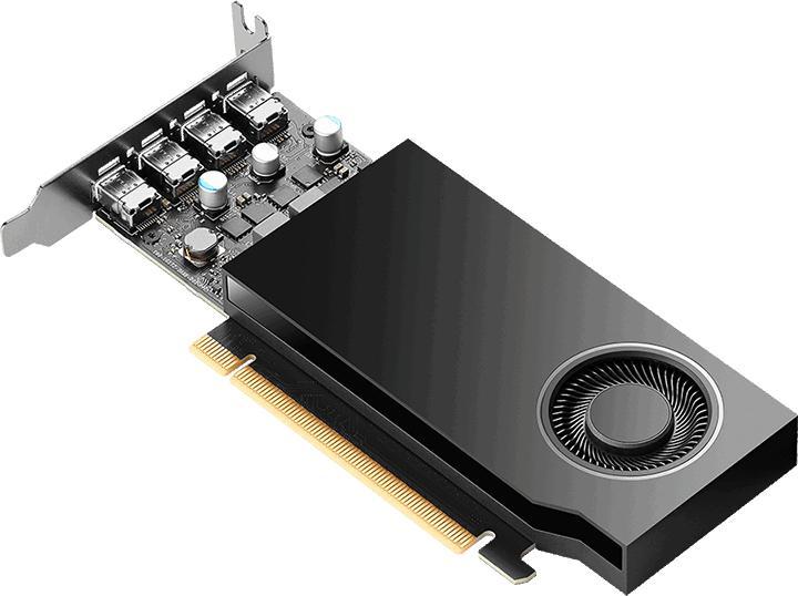 Actual product image PNY RTX A1000 graphics card, graphics category: Professional/CAD (8 GB)