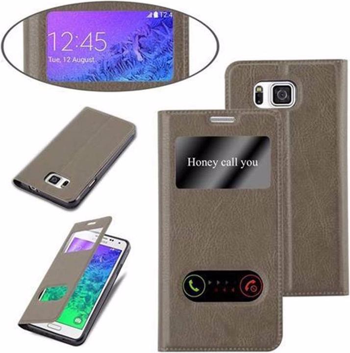 Actual product image Cadorabo Book with View double window cover (Samsung Galaxy Alpha)