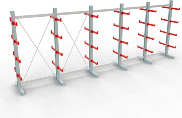 Produktbild Schulte Lagertechnik K 3000 Kragarm-Komplettregal 6 Ständer - 2-seitig