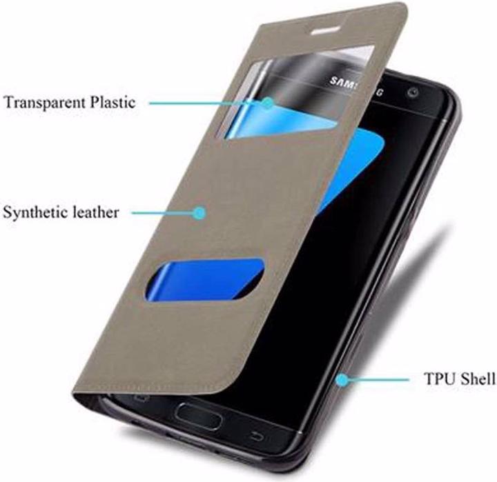 Actual product image Cadorabo Book with View double window cover (Samsung Galaxy S7 Edge)