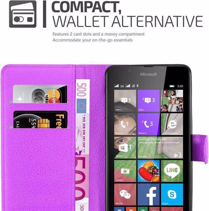 Actual product image Cadorabo Book with stand function cover (Microsoft Lumia 540)