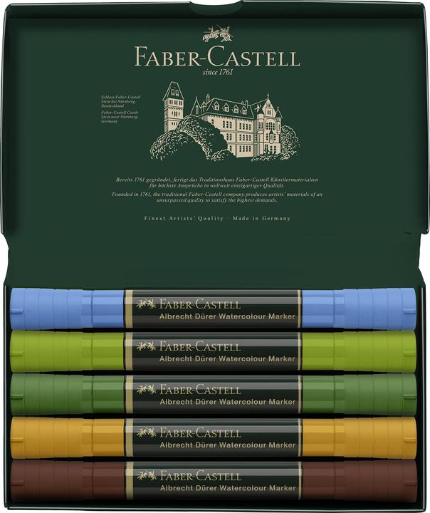 Produktbild Faber-Castell Wasserfarben Marker Albrecht Dürer 5er Etiu, Plein Air (Braun, 1 mm, 5 x)