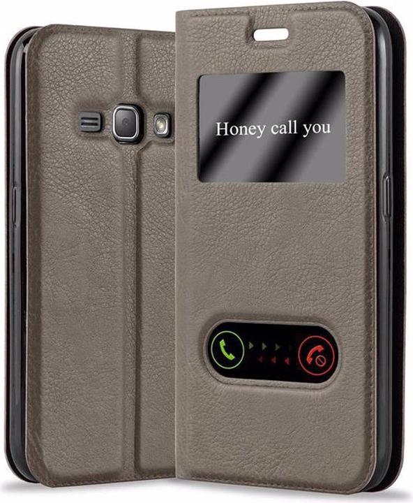 Actual product image Cadorabo Book with View double window cover (Samsung Galaxy J1)