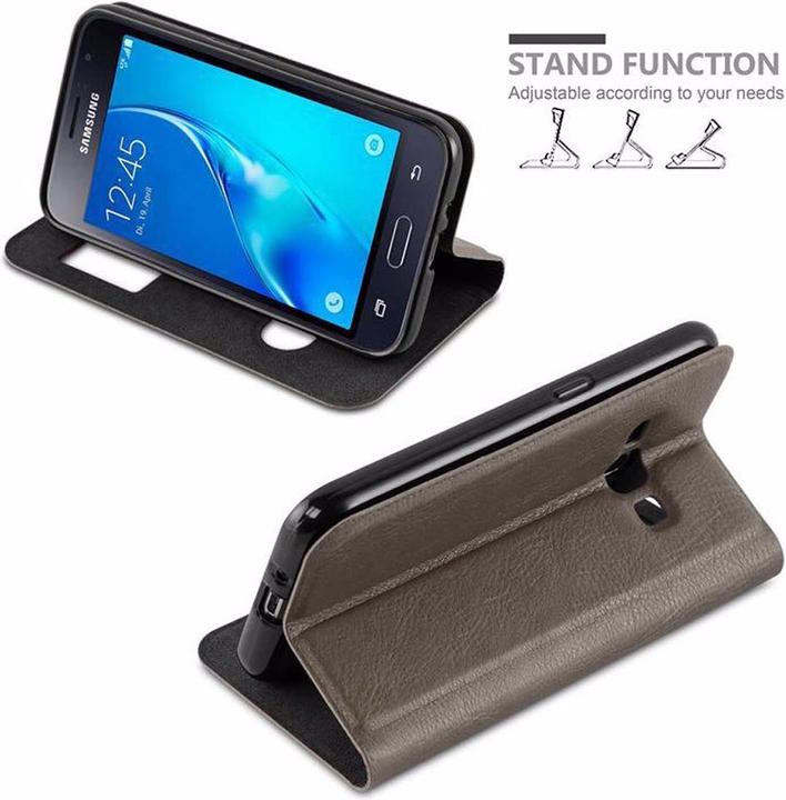 Actual product image Cadorabo Book with View double window cover (Samsung Galaxy J1)