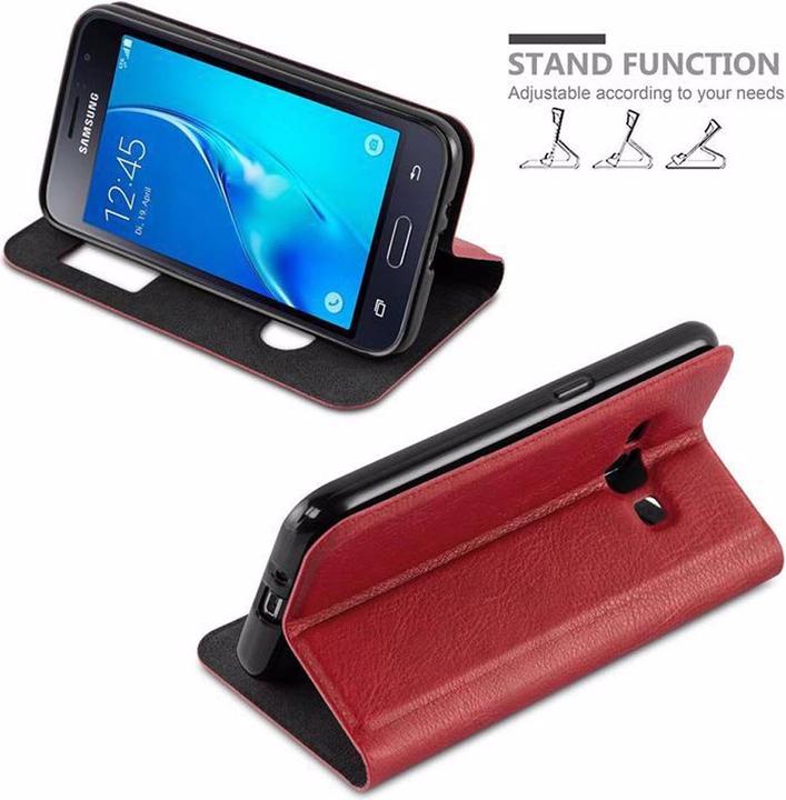 Actual product image Cadorabo Book with View double window cover (Samsung Galaxy J1)
