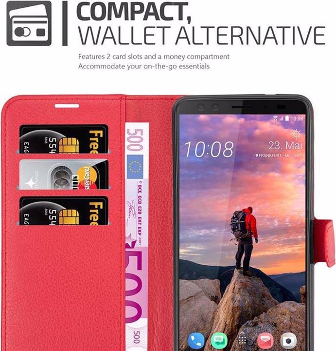 Actual product image Cadorabo Book with stand function cover (HTC U12+)