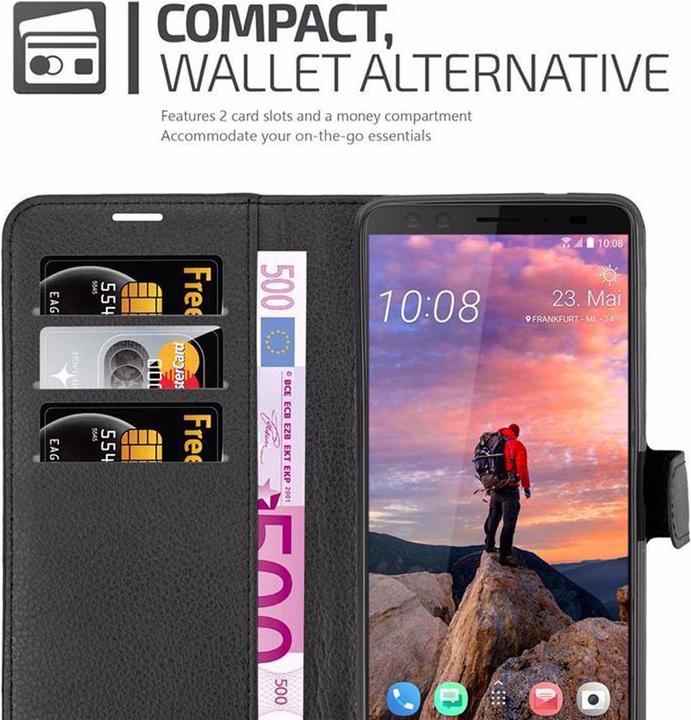 Actual product image Cadorabo Book with stand function cover (HTC U12+)
