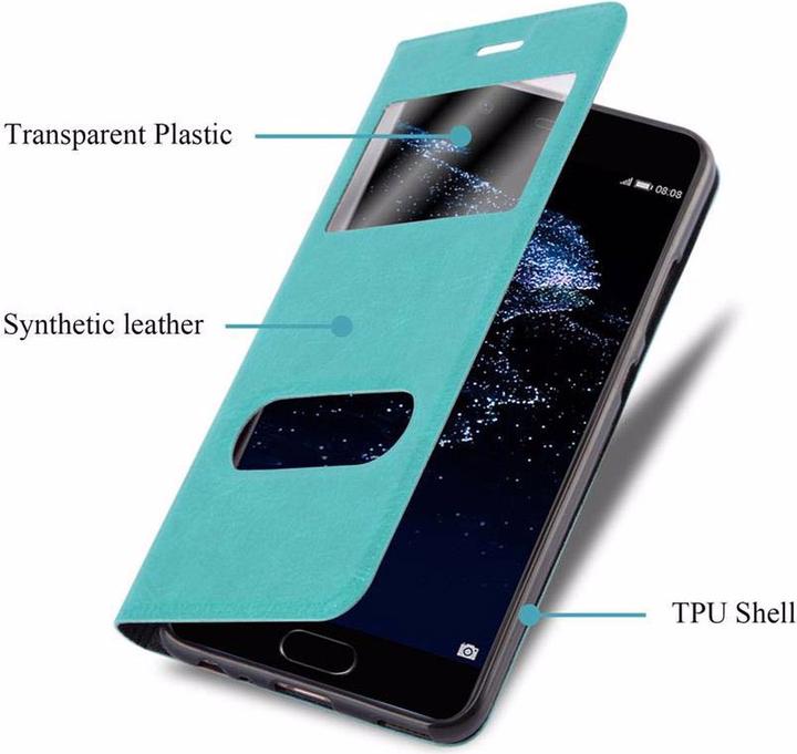 Actual product image Cadorabo Book with View double window cover (Huawei P10 Plus)