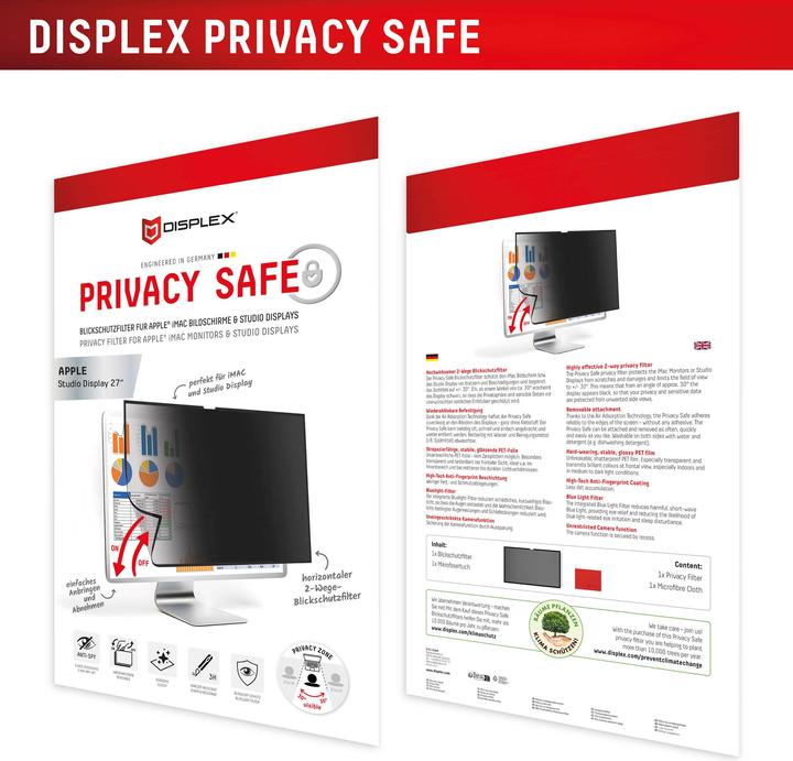 Produktbild Displex Privacy Safe, Desktop Monitor Blickschutzfilter (27")