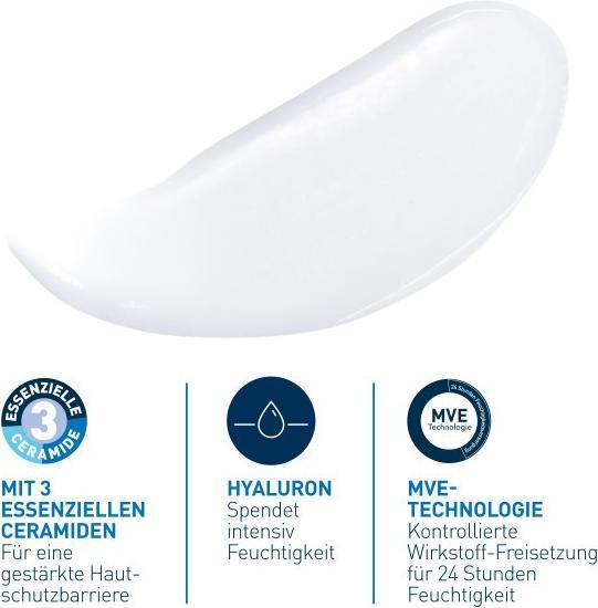 Produktbild CeraVe Feuchtigkeitslotion: Körperlotion für trockene bis sehr trockene Haut für Gesicht und Körper (Körpercreme, 88 ml)