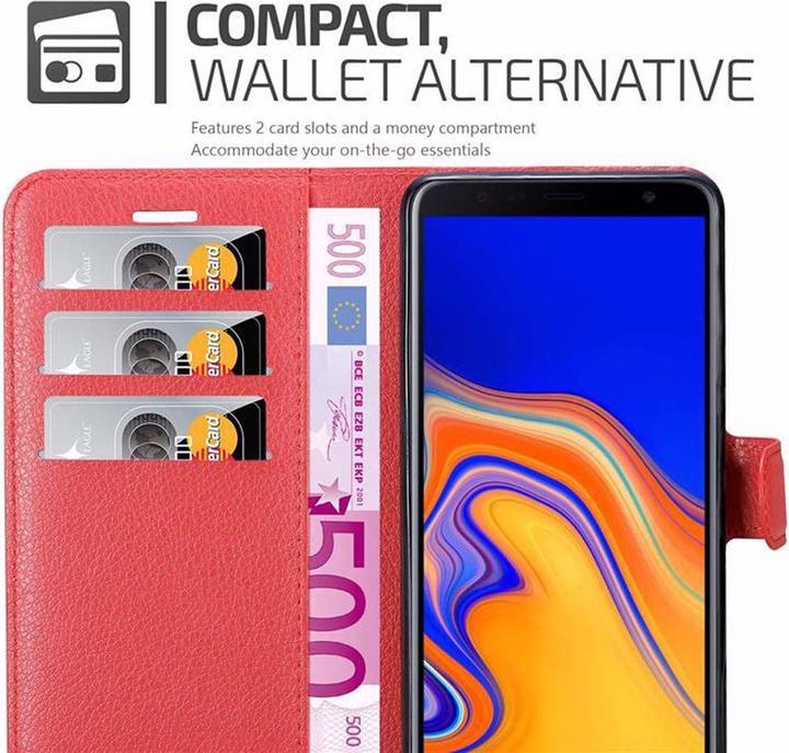 Actual product image Cadorabo Book with stand function cover (Samsung Galaxy J4+)